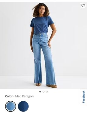 a.n.a Med Paragon Blue High-Rise Wide Leg Jeans